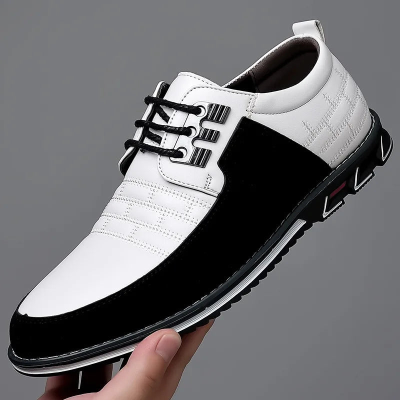 Brand Men'S Casual Shoes Fashion Classic Men'S Pu Leather Shoes Hot Sale Breathable Business Lace-Up Men Shoes plus Size 38-50