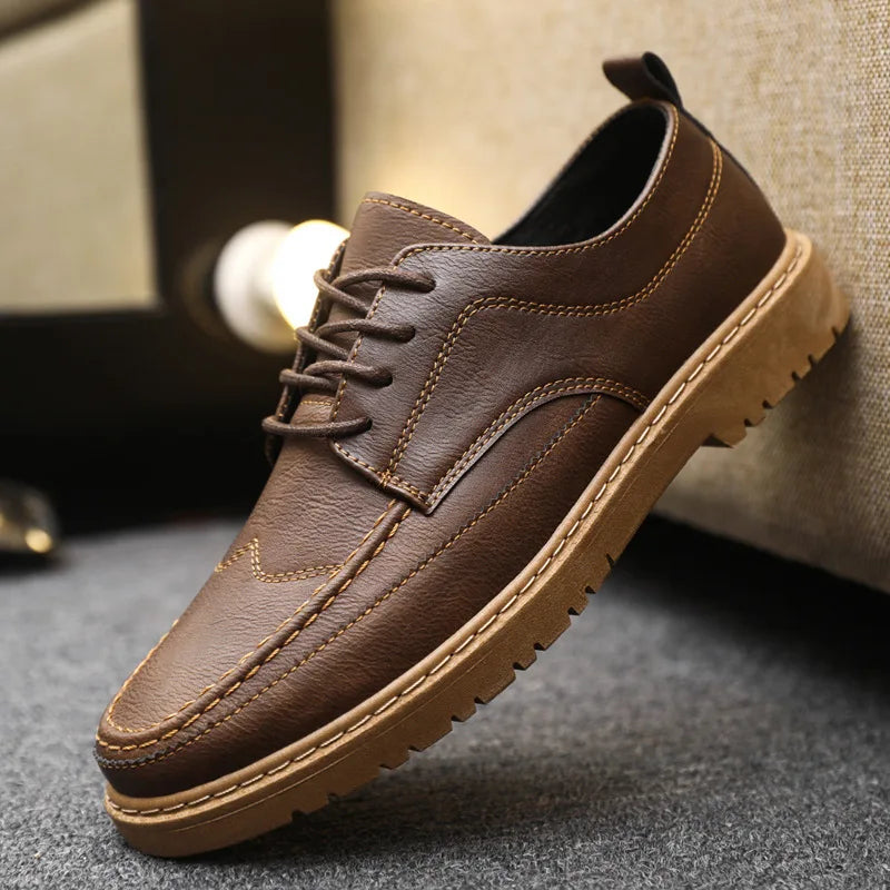 Brand Men'S Casual Shoes Classic Business Leather Shoes for Men Fashion Handcrafted Men'S Dress Shoes Comfortable Flats Loafers