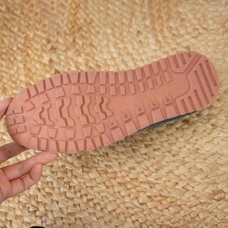 New Women'S Soft Leather Retro Single-Layer Shoes Loafers Platform Comfortable Flat Shoes Plus