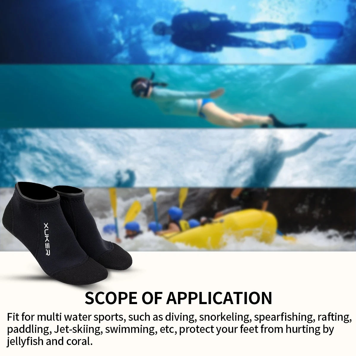 Men'S Women'S 3Mm Neoprene Socks Beach Volleyball Diving Swimming Snorkeling Kayaking Low Cut Water Booties Flatlock Stitches