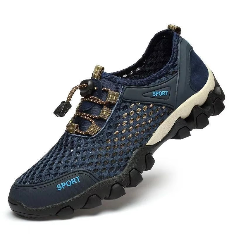Summer Men'S Mesh Sports Shoes Fashion Mountaineering Breathable Lightweight anti Slip Shoes Outdoor Travel Running Casual Shoes