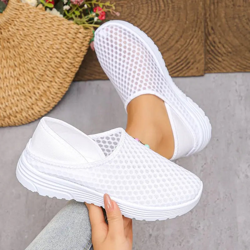 Women'S Breathable Mesh Slip-On Loafers Lightweight Casual Walking Shoes Comfortable Flat Sneakers for Daily Wear Travel Work