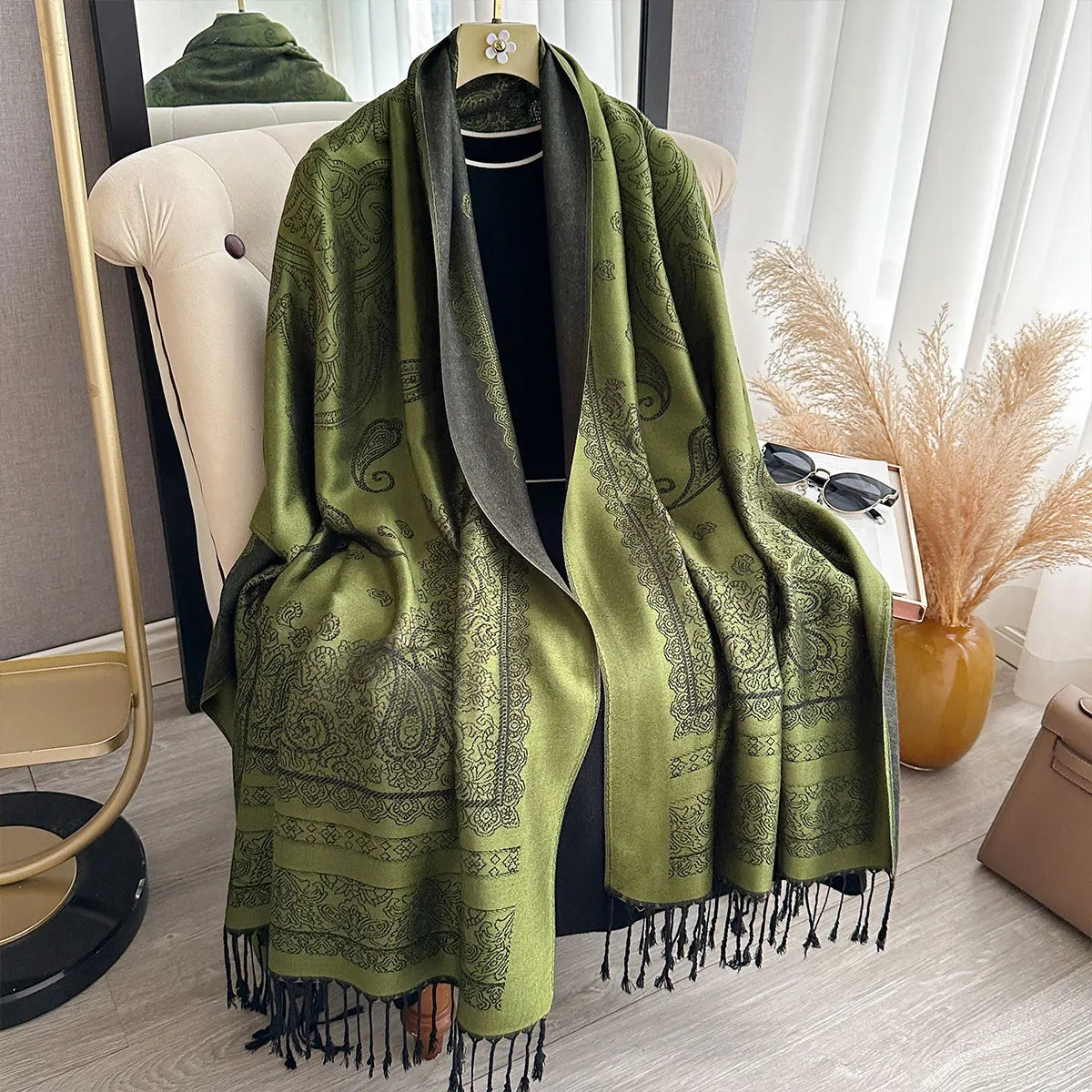 New Luxury Brand Bohemia Pashmina Paisley Hijab Scarf Long Muslim Shawl Female Foulard Soft Turban Wraps for Women Headband