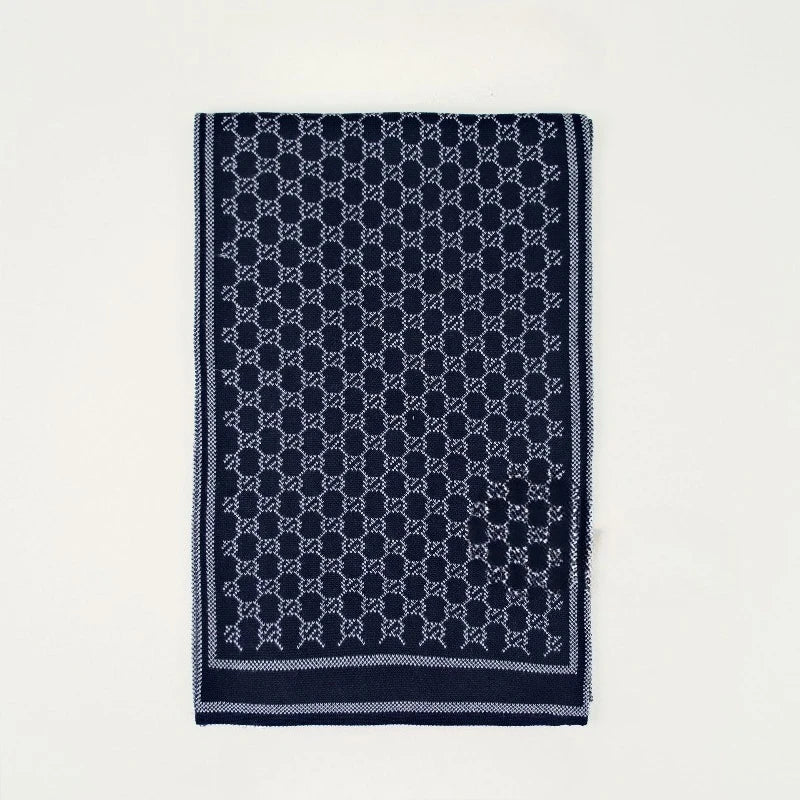 Winter Scarf for Men Check Stripe Paisley Immitation Cashmere Elegant Jacquard Scarves Double Side Warm Windproof Neck Snood