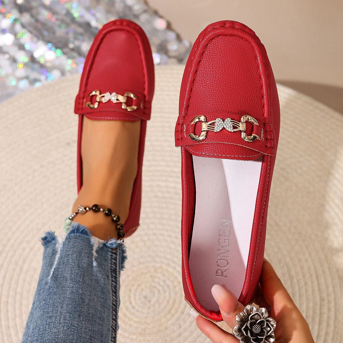 Women Loafers round Toe Solid Soft Sole Flat Sneakers Women Casual Slip on Mary Jane Shoes Spring Autumn Fashion Shoes Women