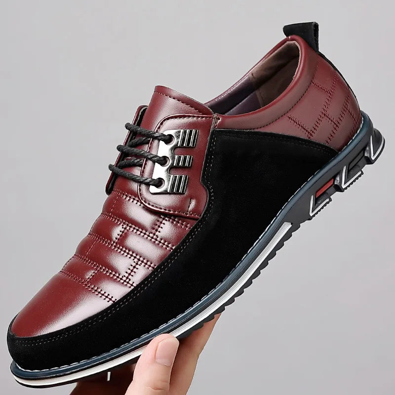 Brand Men'S Casual Shoes Fashion Classic Men'S Pu Leather Shoes Hot Sale Breathable Business Lace-Up Men Shoes plus Size 38-50