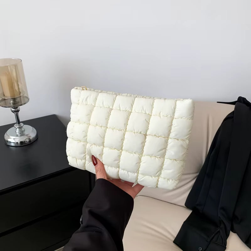 Wholesale Women Cosmetic Quilted Bag Square Makeup Storage Clutch Bags Simple Girl Lipstick Toiletry Organizer Small Handbag