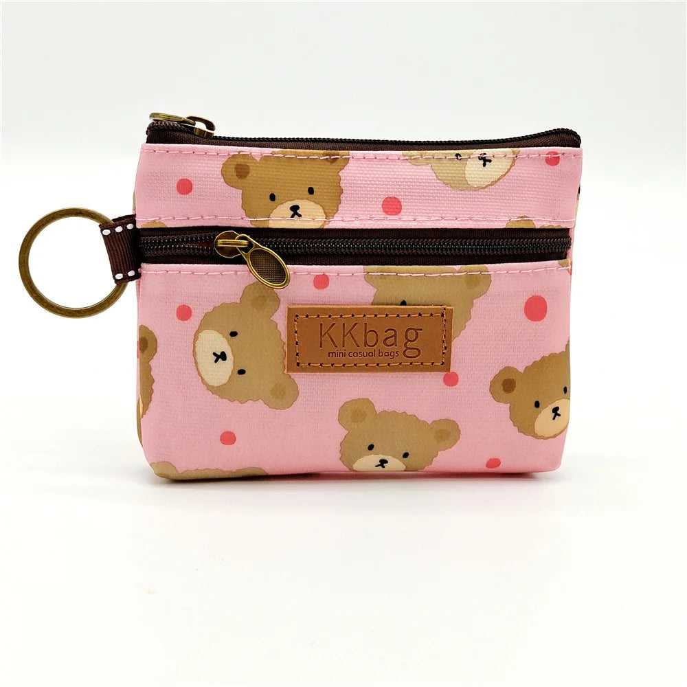 Cute Animals Wallet Zipper Purse Cartoon Small Coin Purse Lightweight Storage Bag Money Bag Key Card Holder for Student Women