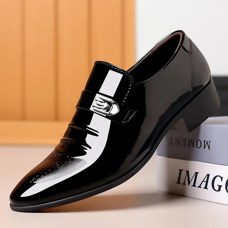 2025 New Men'S Leather Shoes Fashion Business Mens Formal Shoe plus Size Slip on Wedding Shoes Pointed Toe Summer Shoes for Men
