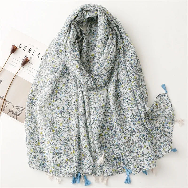 2023 Fashion Paisley Abstract Floral Tassel Viscose Shawl Scarf Lady High Quality Wrap Thin Pashmina Stole Muslim Hijab 180*90Cm