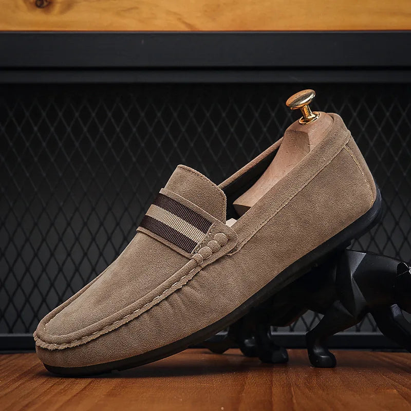 Spring Men'S Casual Shoes Suede Loafers for Men Moccasins High Quality Flats Male Walking Shoes Comfortable Men'S Driving Shoes