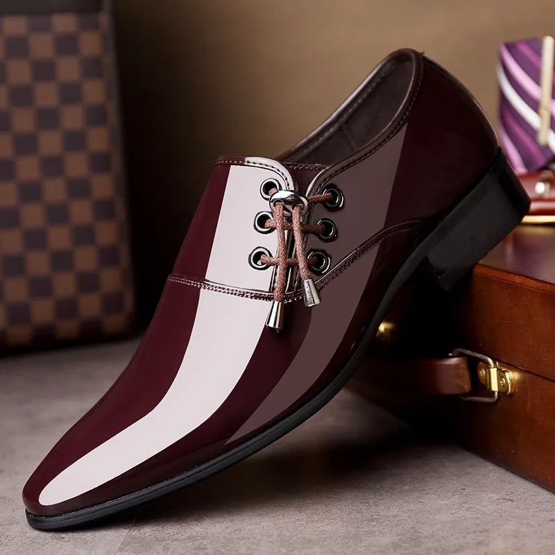 Classic Patent Leather Shoes for Men Business Men'S Dress Shoes Fashion Elegant Oxfords Shoes Men'S Wedding Party Shoe 2025 New