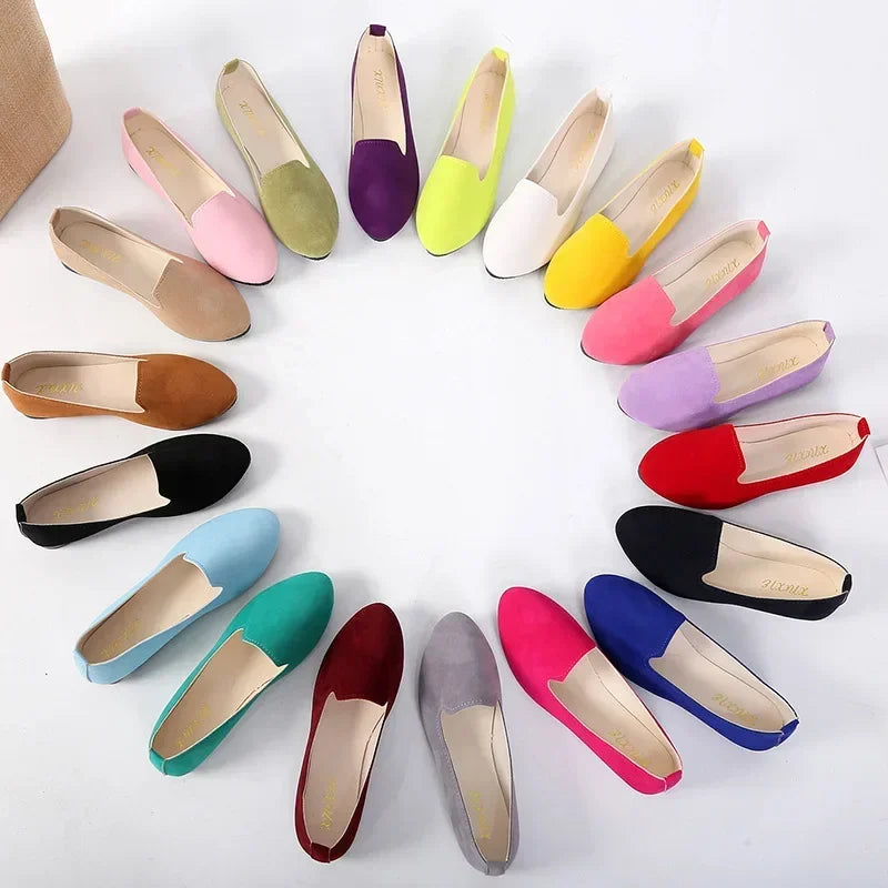 Womens Vulcanized Shoes Solid Color Women Loafers Shallow Mouth Female Flat Shoe Lightweight Warm Moccasins Spring Zapatos Mujer