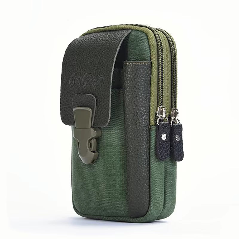Casual Male Zipper Men Waist Bags Small Solid Color Card Holder 4 Inch Phone Packs Belt Fanny Purse 2023 New