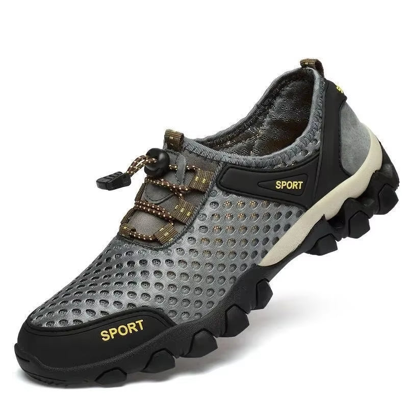 Summer Men'S Mesh Sports Shoes Fashion Mountaineering Breathable Lightweight anti Slip Shoes Outdoor Travel Running Casual Shoes