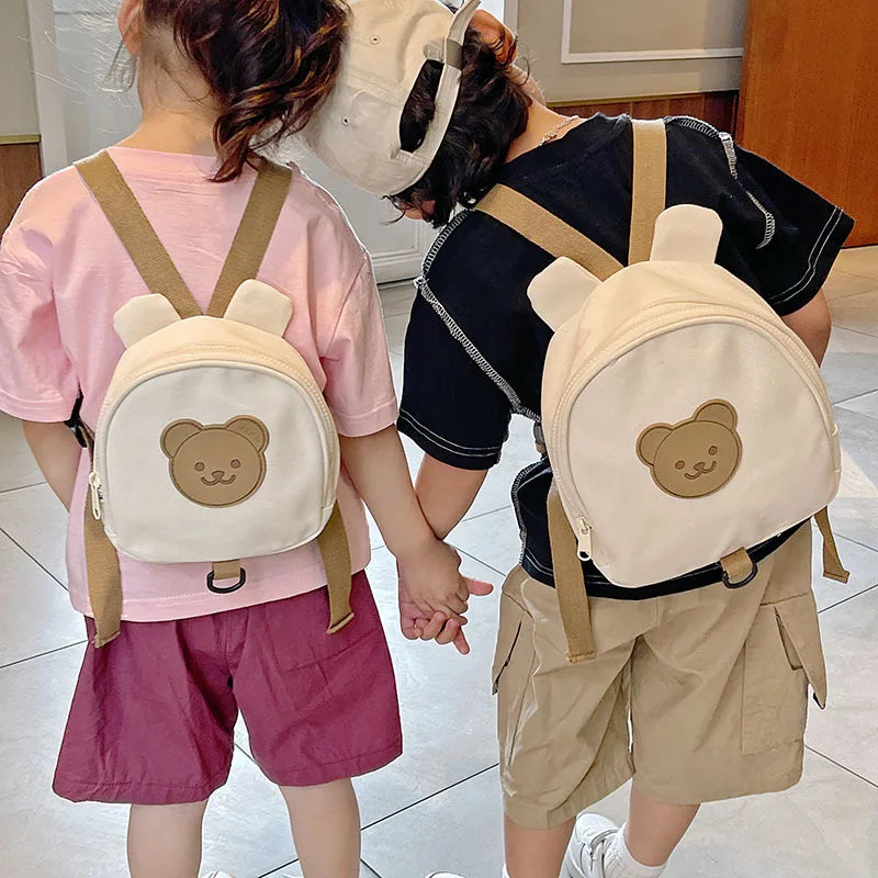 Canvas Baby Backpacks Kindergarten School Bag Bear Bunny Korean Anti-Lost Kids Bags for Girls Boys Children Backpacks for Travel