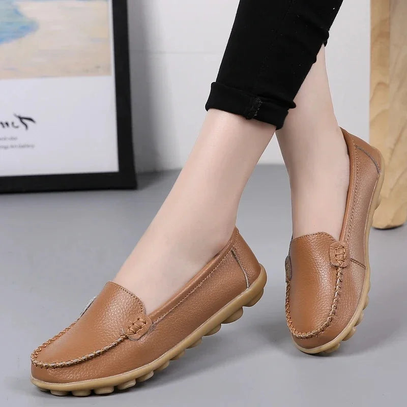 Women Flats Ballet Shoes Woman Cut Out Leather Breathable Moccasins Women Boat Shoes Ballerina Ladies Casual Shoes