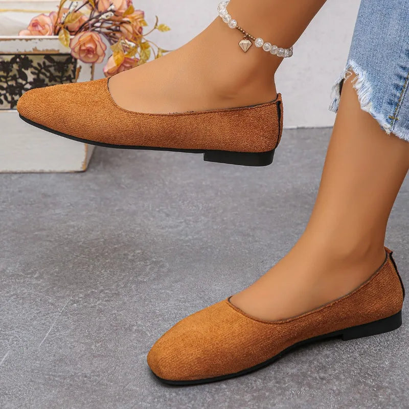 Women'S Flat Casual Round-Toe Moccasins & Ballet Flats — Cute Suede Church Shoes and Elegant, Soft-Soled Comfort Shoes for Moms