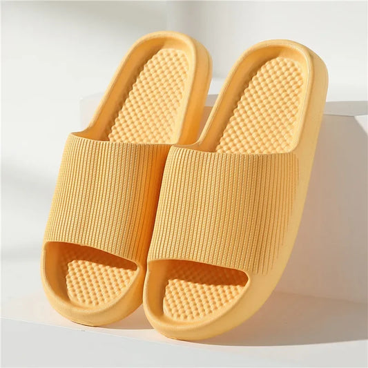 2024 Summer Slippers Flip Flops Women Indoor Home Mute Shoes EVA Soft-Soled Shoes Cloud Slides Couple Non-Slip Casual Sandals