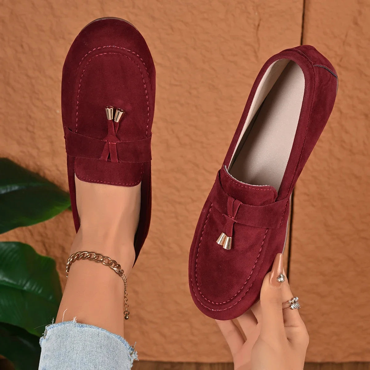 Women'S Non-Slip Casual Flat Shoes Spring and Autumn Solid Color Simple and Comfortable Low-Top Shoes plus Size Zapatos De Mujer