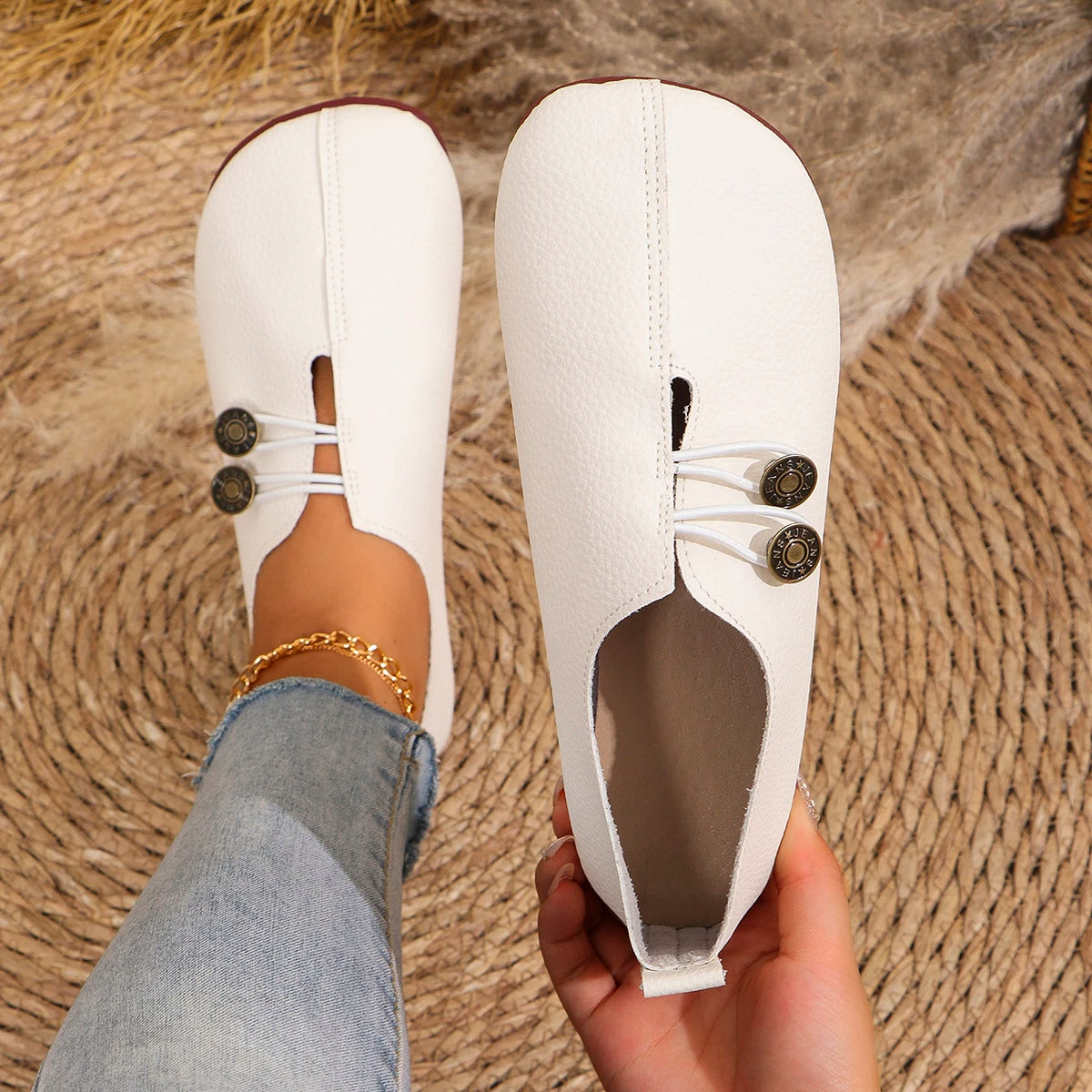 Women Flats Shoes 2024 New Spring Autumn Casual Comfortable Boat Shoes Loafers round Toe Ballet Outdoor Soft Bottom Flat Shoes