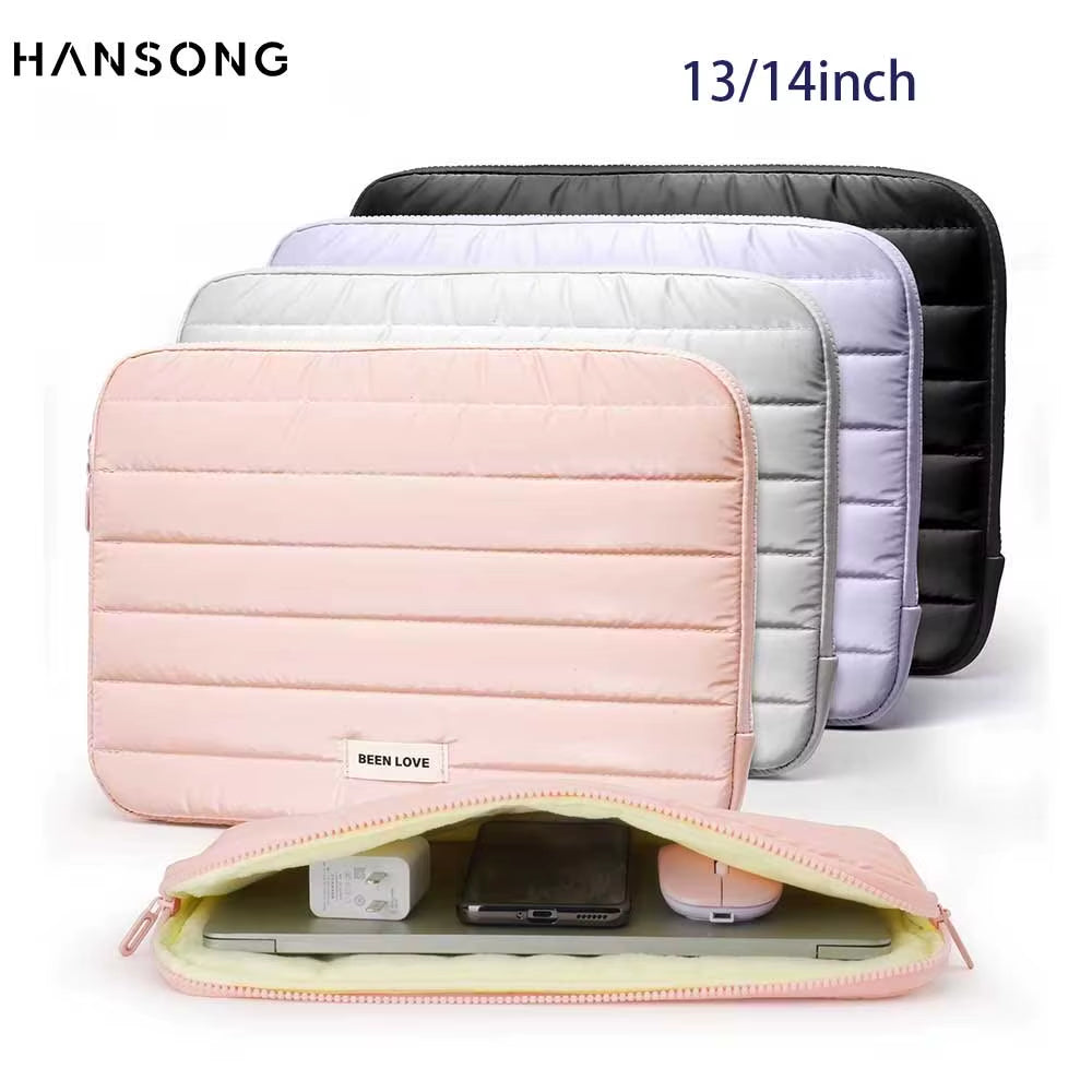 13/14 Inch Puffy Laptop Sleeve Cover Bag for Laptop Cover for Macbook Air Ipad Pro Tablet Pouch Bag Fashion Notebook Soft Case