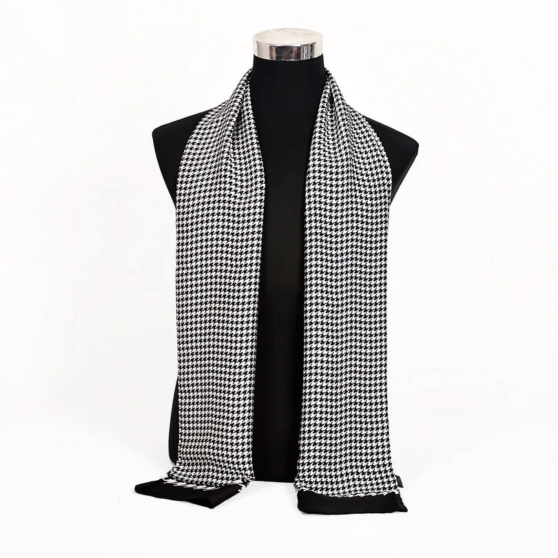 [] Winter Business Men Scarves New Brand Male Long Silk Scarf Cravat Double Faces Coffee Paisley Men Neck Scarf 170*30Cm