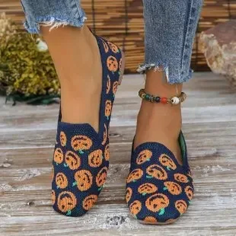 Solid Color Square Toe Mesh Loafers Shallow Women Flats Shoes Soft Bottom Knit Ballet Flats Shoes Casual Slip on Boat Shoes 2024
