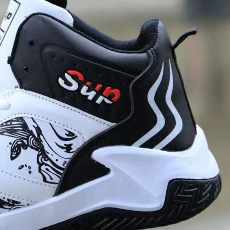 New Anti-Slip Men'S Sneaker High Top Men'S Basketball Shoes Luxury Comfortable Running Shoes Fashionable Versatile Casual Shoes