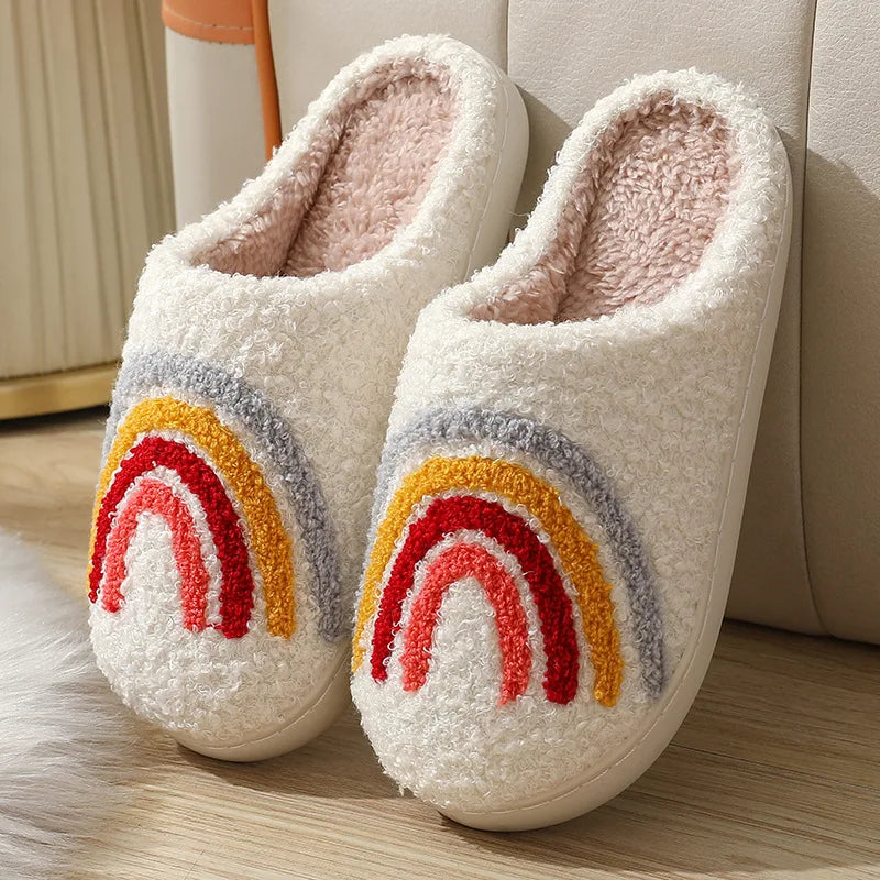 Women Indoor Slippers Warm Plush Home Slipper Autumn Winter Shoes Woman House Flat Floor Soft Silent Slides for Bedroom