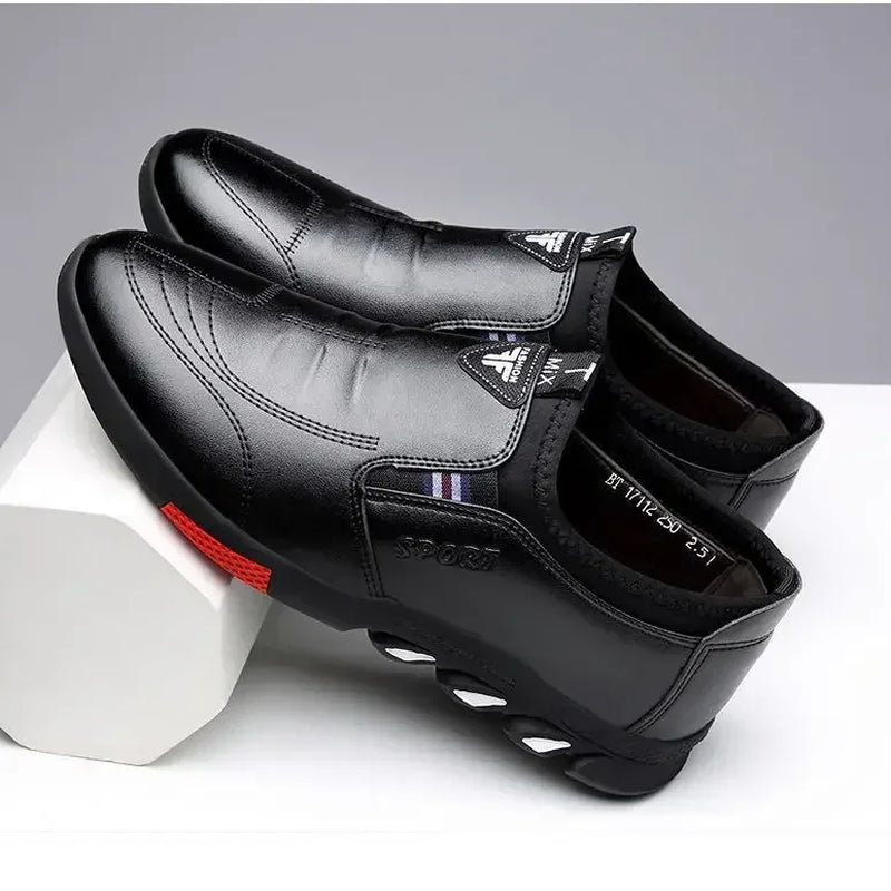 Men'S Casual Leather Shoes Spring 2025 Men'S Shoes Comfortable Silp on Work Shoes Male Soft Non-Slip Loafers Summer Flat Shoes