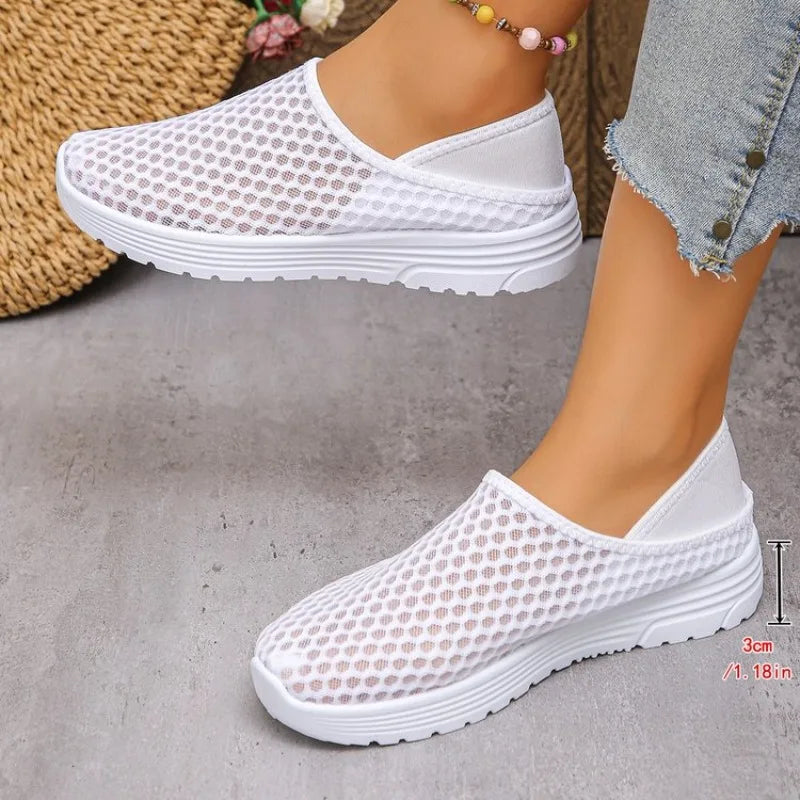 Women'S Breathable Mesh Slip-On Loafers Lightweight Casual Walking Shoes Comfortable Flat Sneakers for Daily Wear Travel Work