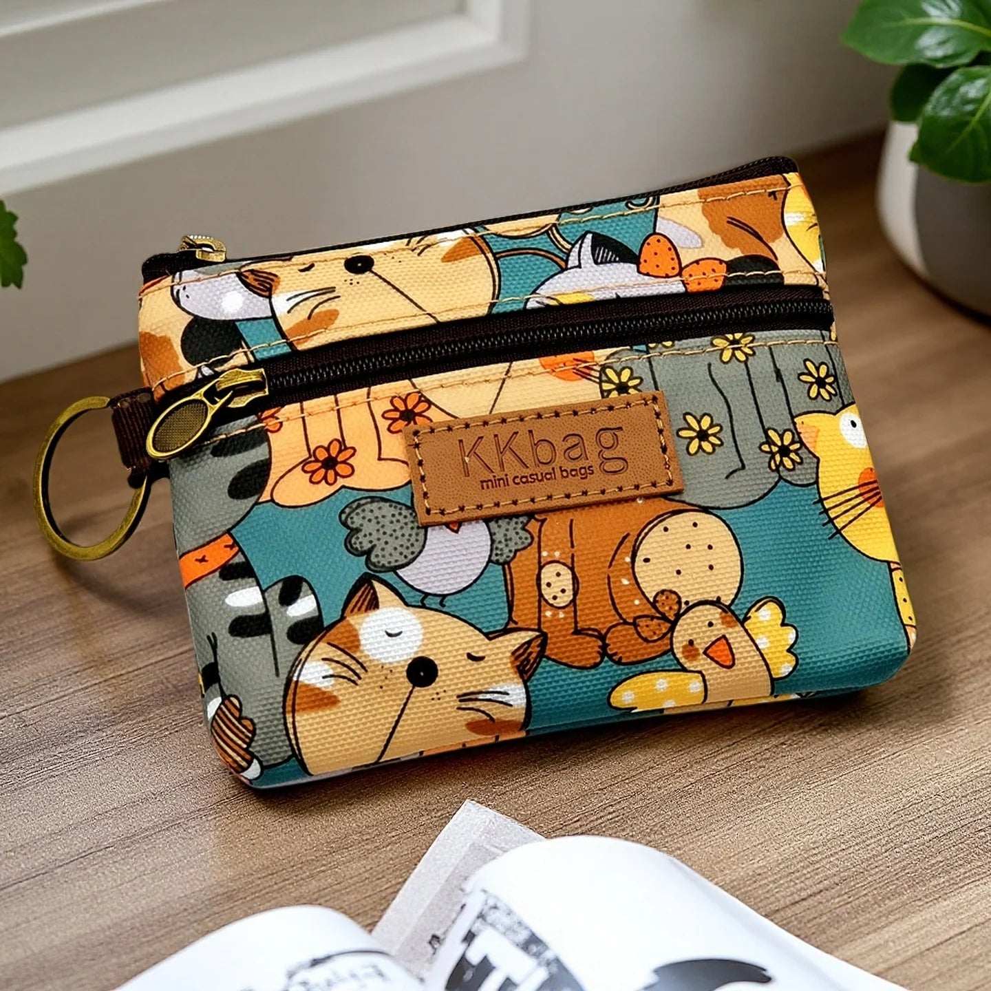 Cute Animals Wallet Zipper Purse Cartoon Small Coin Purse Lightweight Storage Bag Money Bag Key Card Holder for Student Women