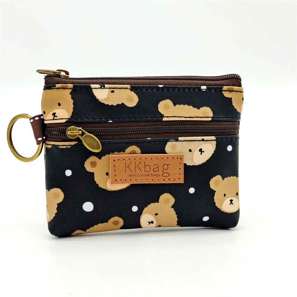 Cute Animals Wallet Zipper Purse Cartoon Small Coin Purse Lightweight Storage Bag Money Bag Key Card Holder for Student Women