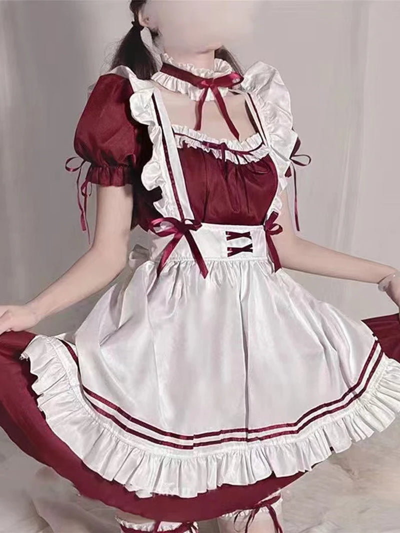 Low Chest Maid Costume Lolita Sexy Lolita Anime Cute Japanese Soft Girl Suit Genshin Impact Cosplay Blessing of Inhabitants Use