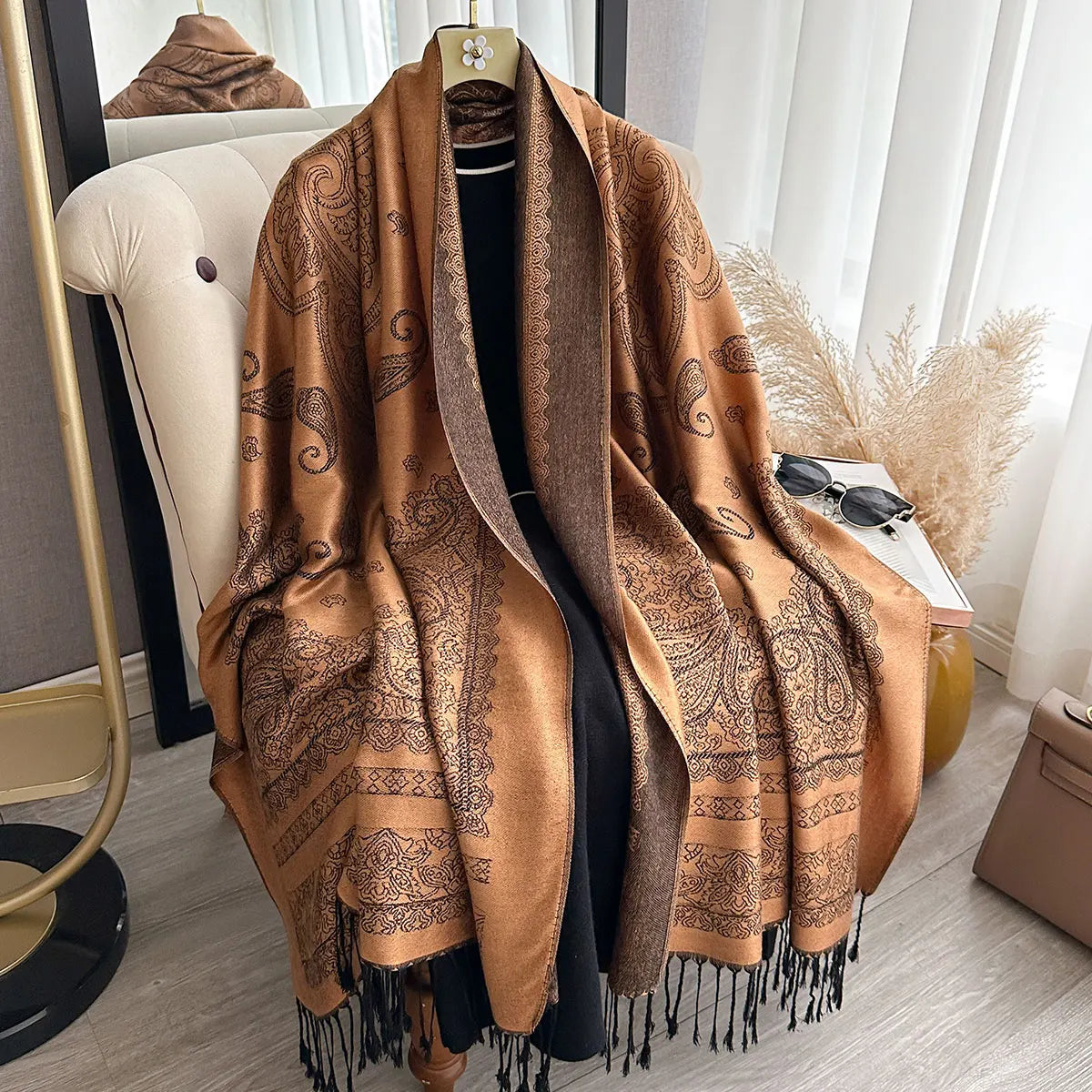 New Luxury Brand Bohemia Pashmina Paisley Hijab Scarf Long Muslim Shawl Female Foulard Soft Turban Wraps for Women Headband