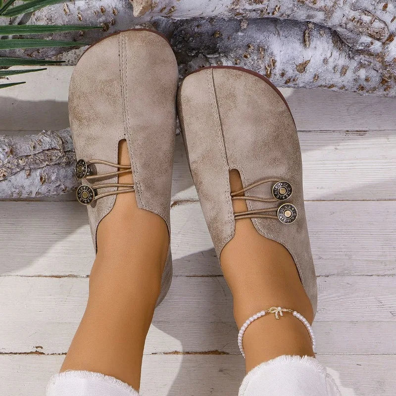 Women Flats Shoes 2026 New Leather Slip on round Toe Casual Shoes Fashion Comfort Women Loafers Shoes plus Size Zapatos De Mujer