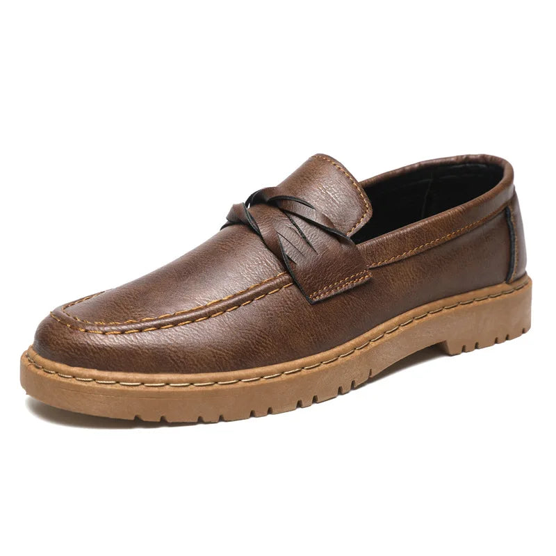 Men Casual Shoes Luxury Men'S Loafers Handmade Leather Men'S Shoes Moccasins Slip on Flats Male Tassel Driving Shoes for Man