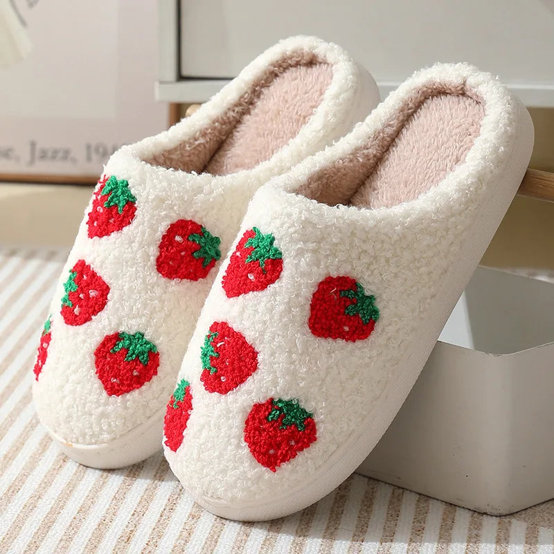 Women Indoor Slippers Warm Plush Home Slipper Autumn Winter Shoes Woman House Flat Floor Soft Silent Slides for Bedroom