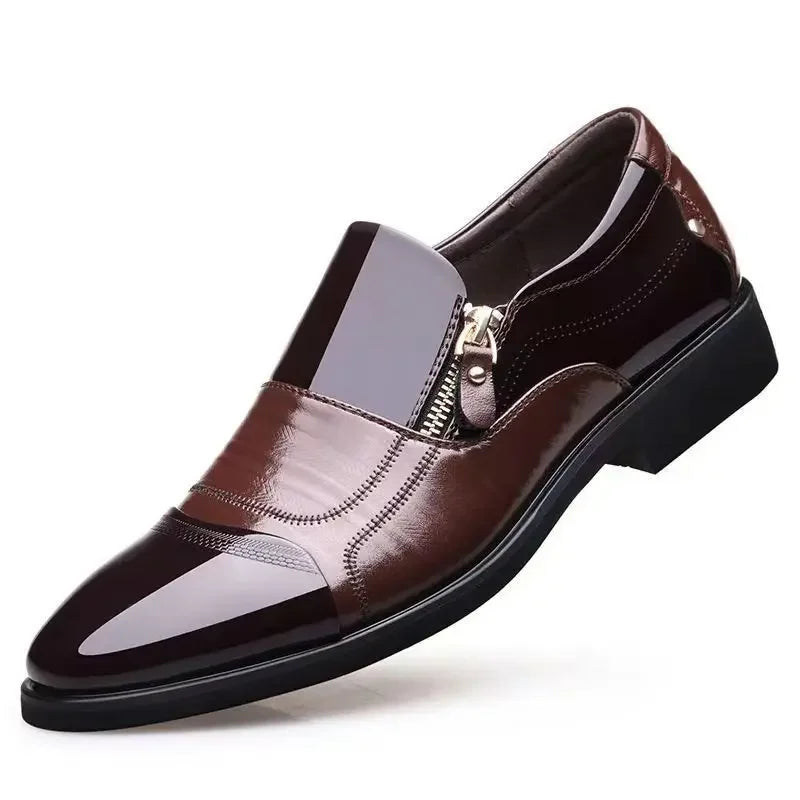 New Leather Shoes Men Lace up Formal Dress Shoes Luxury Business Oxford Male Office Wedding Dress Shoes Footwear Mocassin Homme