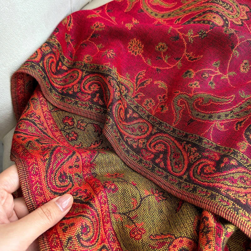 Tassel Blanket Design Thick Pashmina New Winter Warm Shawl Wrap Paisley Pattern Scarf Women Neckerchief Poncho Stoles 2025