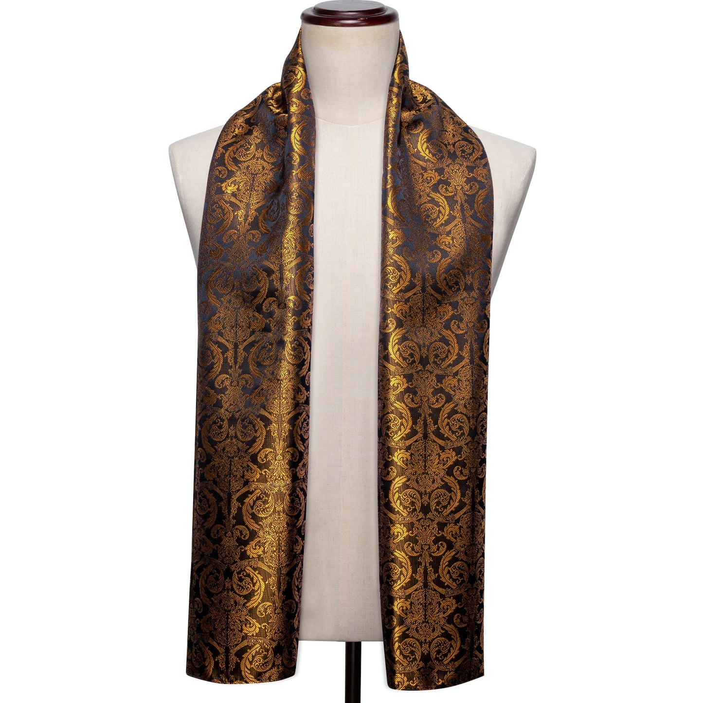 Jacquard Silk Mens Scarf Floral Paisley Stylish Burgundy Gold Green Red Blue Purple for Male Wedding Business Party