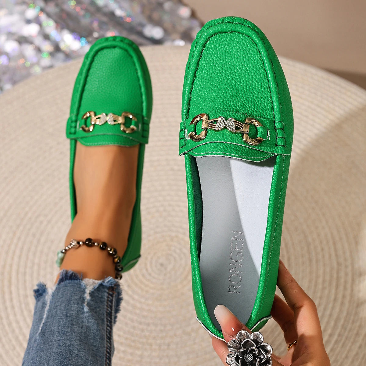 Women Loafers round Toe Solid Soft Sole Flat Sneakers Women Casual Slip on Mary Jane Shoes Spring Autumn Fashion Shoes Women