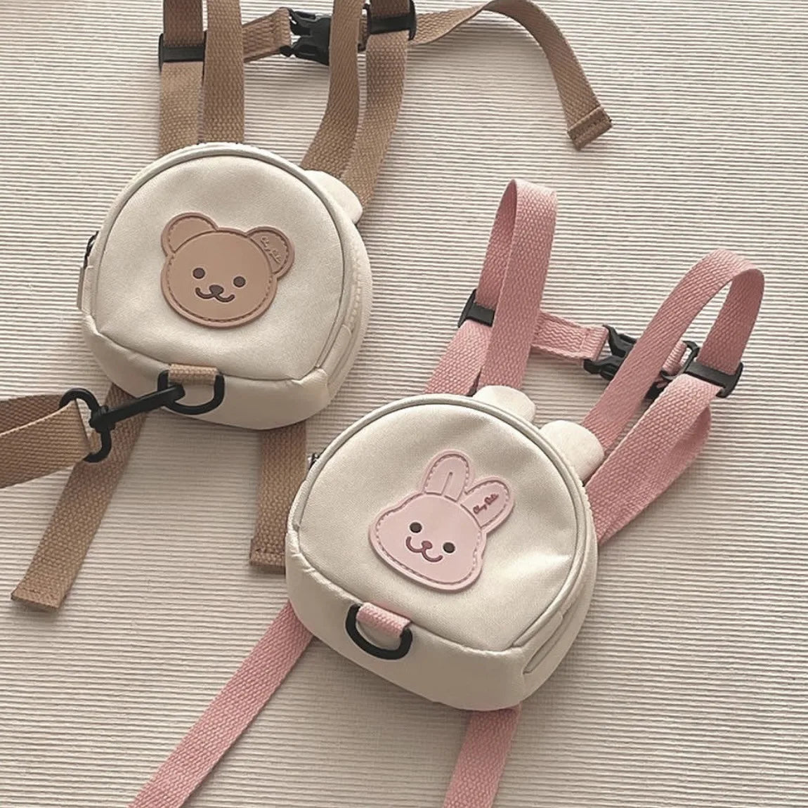 Canvas Baby Backpacks Kindergarten School Bag Bear Bunny Korean Anti-Lost Kids Bags for Girls Boys Children Backpacks for Travel