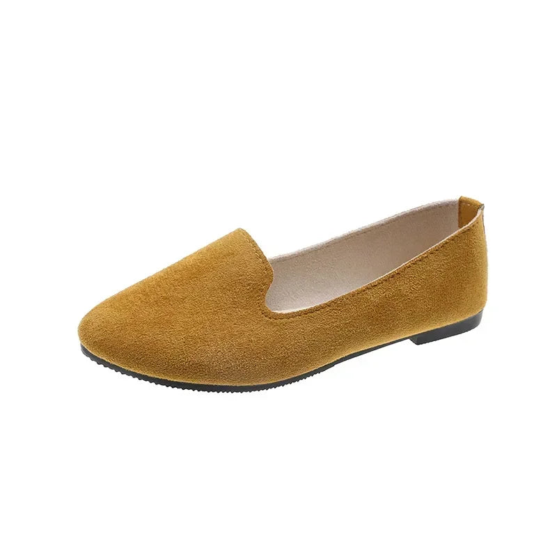 Womens Vulcanized Shoes Solid Color Women Loafers Shallow Mouth Female Flat Shoe Lightweight Warm Moccasins Spring Zapatos Mujer