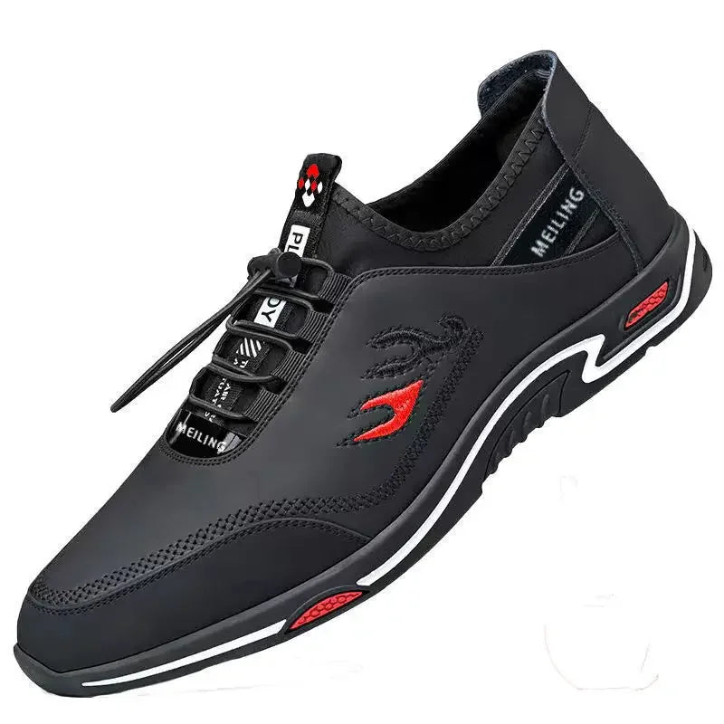 Men'S Business Casual Breathable Anti-Odor Leather Shoes Fashionable Soft Sole Work Driving Shoes Men'S Lightweight Cloth Shoes