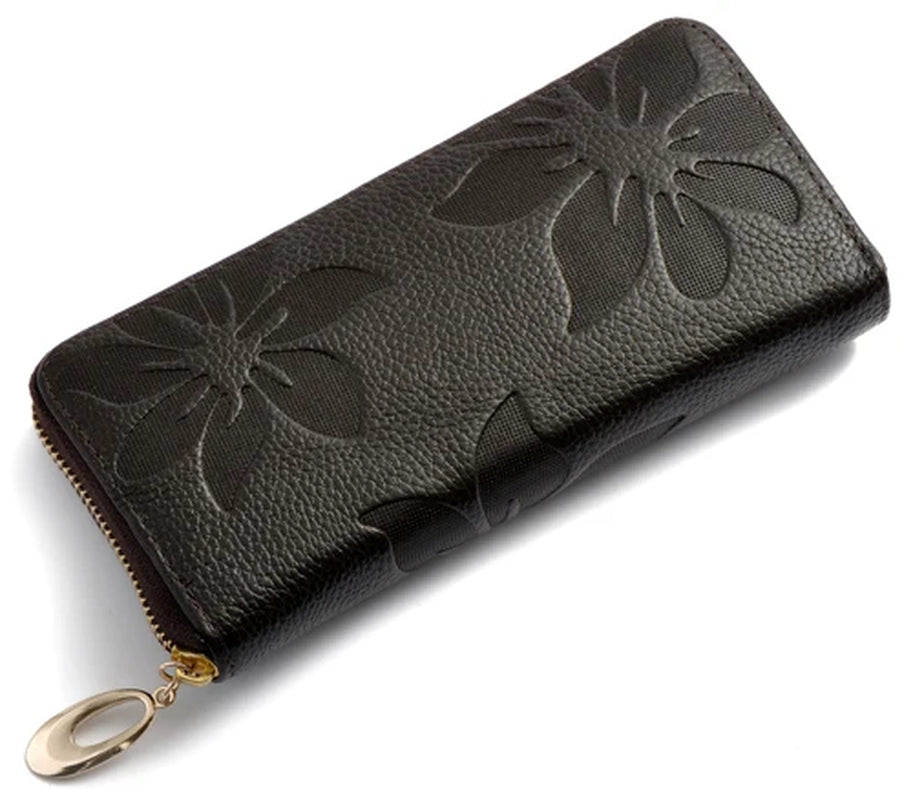 Genuine Leather Women Long Wallets Female Fashion Zipper Coin Purse Lady Luxury Money Bag Credit Cards Clutch Large Phone Wallet