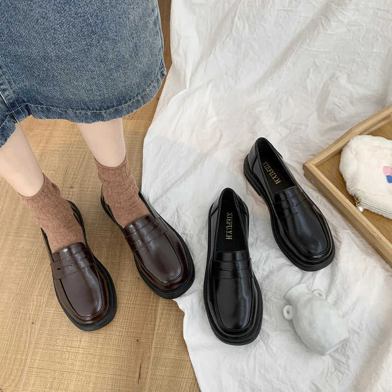 Mary Jane Shoes JK Commuter Uniform Loafers Women Lolita Shoes Girls Japanese School College Gothic Mocassins Leather Flats 2023