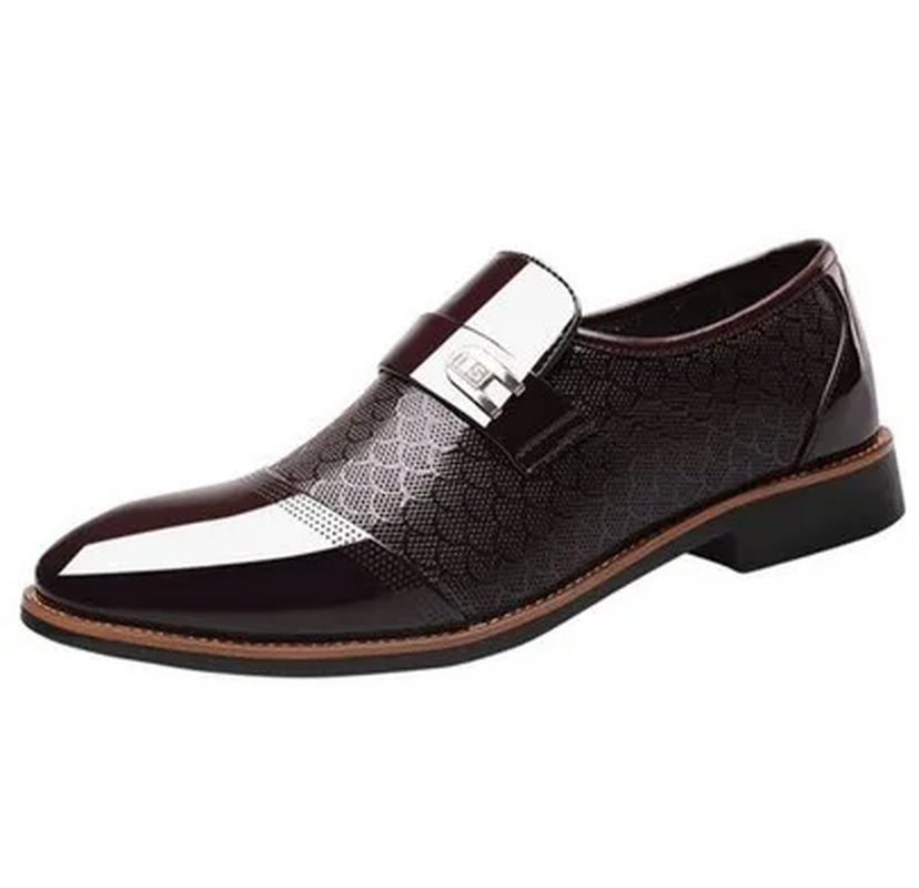 Men'S Shoes Leather Embossing Classic Fashion Luxury Men Shoes Wear-Resistant Non Slip Mans Footwear Anti-Slip Black Shoes