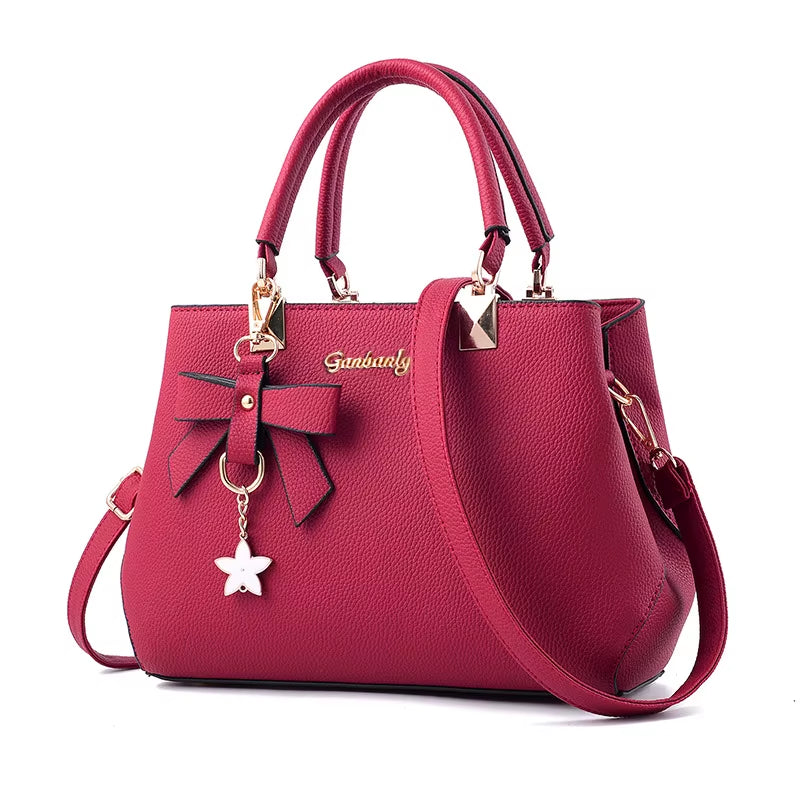 New Elegant Shoulder Bag for Women Luxury Designer Handbags Female Bags Plum Bowknot Sweet Messenger Crossbody Bag